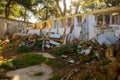 Derelict Beach Shower Block in Medulin, Croatia Royalty Free Stock Photo