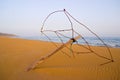 Derelict Beach Umbrella at Golden Turtle Beach in Karpasia, Island of Cyprus