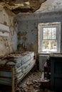 Derelict Bed in Bedroom - Abandoned Sleighton Farm School - Pennsylvania Royalty Free Stock Photo