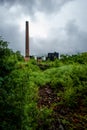 Derelict Brick Smokestack - Cloudy Day - Abandoned Republic Rubber Factory - Youngstown, Ohio