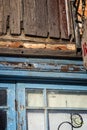 Derelict building door window frame wooden wall