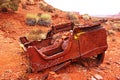 Derelict car in the Valley of the Gods in Utah, USA Royalty Free Stock Photo