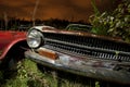 Derelict car at night Royalty Free Stock Photo
