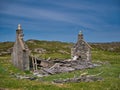 A derelict cottage near Bhalasaigh Valasay on the 7 mile Great Bernera Trail on the island of Great Bernera, Outer Hebrides, Royalty Free Stock Photo