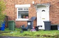 Derelict council house in poor housing estate slum with many social welfare issues in Port Glasgow