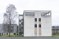 Derelict council office building Dumbarton boarded windows left to ruin uk government