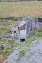 Derelict crushing plant at granite quarry, zoom