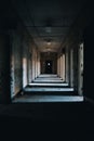 Derelict & Dark Hallway with Open Doors - Abandoned Central Islip State Hospital - New York