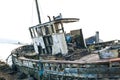 Derelict fishing trawler