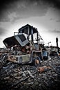 Derelict forklift truck