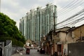 Derelict Houses and Modern Skyscrapers, Shanghai, China Royalty Free Stock Photo