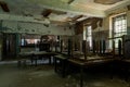 Derelict Kitchen with Furnishings - Abandoned Creedmoor State Hospital - New York Royalty Free Stock Photo