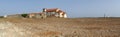 Derelict medieval monastery, 15th-century Baroque church of Our Lady of the Cape, cliffside view, Cabo Espichel, Portugal Royalty Free Stock Photo