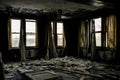 Derelict Offices with Windows & Curtains - National Acme Factory - Cleveland, Ohio