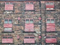 derelict old abandoned commercial building or factory with weath Royalty Free Stock Photo