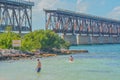 The Derelict Railroad Bridge on Bahia Honda Key in Monroe County, Florida