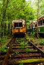 Derelict Railroad Tracks + Abandoned Retro Trolleys - Pennsylvania