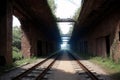 Derelict Railway Track to Alien City Ruins