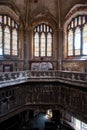 Derelict Sanctuary with Broken Gothic Stained Glass Windows - Abandoned Church - Detroit, Michigan Royalty Free Stock Photo