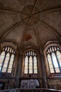 Derelict Sanctuary with Broken Gothic Stained Glass Windows - Abandoned Church - Detroit, Michigan