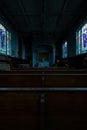 Derelict Sanctuary + Stained Glass Windows + Pews - Abandoned Monastery - Boston, Massachusetts