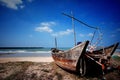 Derelict ship on beach