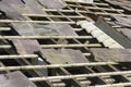 Derelict slate roof Royalty Free Stock Photo