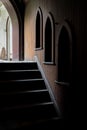 Derelict Stairwell with Stained Glass Inlays - Abandoned Church of the Holy Innocents - Albany, New York