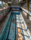 Derelict Swimming Pool in an Abandoned Building Royalty Free Stock Photo