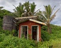 A derelict toilet in the middle of nowhere on the tropical island of Niue