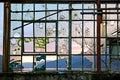 Derelict warehouse at Sunset over Loch Long Royalty Free Stock Photo