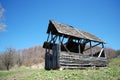 Derelict wood barn animals