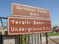 Derinkuyu cave city located in Cappadocia, Turkey