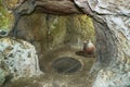 Derinkuyu, Turkey - October 14, 2019:The Derinkuyu underground city is an ancient multi-level cave city in Cappadocia, Turkey