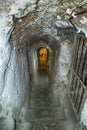 Derinkuyu, Turkey - October 14, 2019:The Derinkuyu underground city is an ancient multi-level cave city in Cappadocia, Turkey.