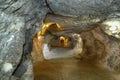 Derinkuyu, Turkey - October 14, 2019:The Derinkuyu underground city is an ancient multi-level cave city in Cappadocia, Turkey.