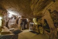 The Derinkuyu underground city is an ancient multi-level cave city in Cappadocia, Turkey.