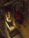 Derinkuyu underground city is an ancient multi-level cave city in Cappadocia, Turkey