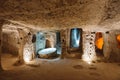 Derinkuyu underground city in Cappadocia, Turkey. Royalty Free Stock Photo