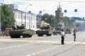 Derivatsia-PVO Self-Propelled Anti-Aircraft Artillery Gun system on military parade Royalty Free Stock Photo