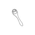 Derma roller icon. Meso-roller for skin care. Tool for mesotherapy. Vector doodle hand drawn illustration