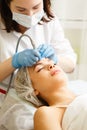 Dermabrasion face. Hardware cosmetology. Royalty Free Stock Photo