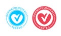 Dermatologically tested vector heart check marks