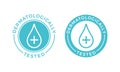 Dermatologically tested vector water drop icons