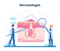 Dermatologist concept. Dermatology specialist, face skin or acne