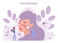 Dermatologist concept. Dermatology specialist, face skin treatment