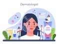 Dermatologist concept. Dermatology and trichologist specialist, skin or hair