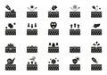 Dermatology and Cosmetology Care Silhouette Icon Set. Skin Care Icon. Cosmetic Skincare Treatment, Acne Medical Problem