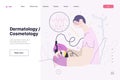 Dermatology, cosmetology - medical insurance web page template. Flat vector