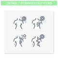 Dermatology line icons set. Editable illustrations Royalty Free Stock Photo